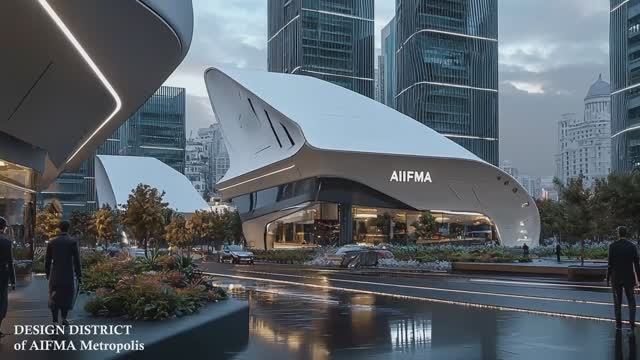 AI-концепт дизайн города будущего от дизайн-агентства «AIFMA»