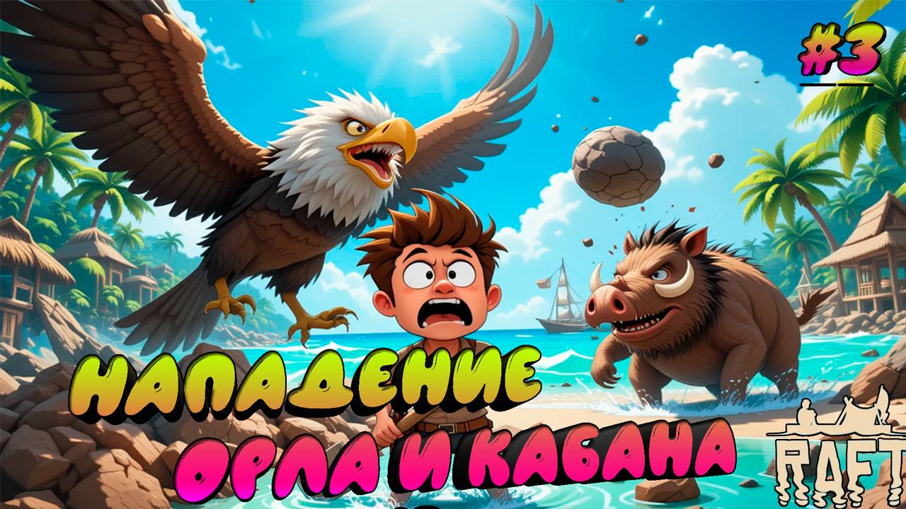 ПРОКЛЯТЫЙ ОСТРОВ: НАС АТАКОВАЛИ С НЕБА И ЗЕМЛИ !➤Raft#3