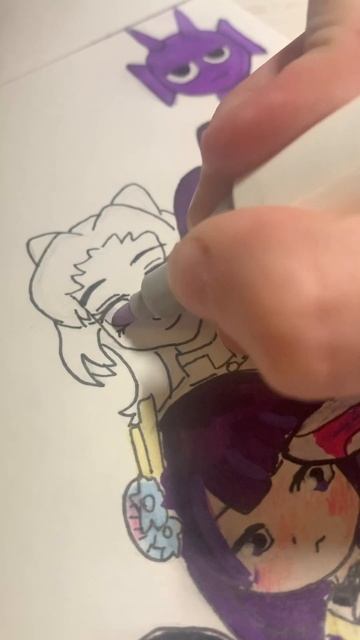 Рисую фиолетовыйх персонаже #арт #рисунок смотреть онлайн