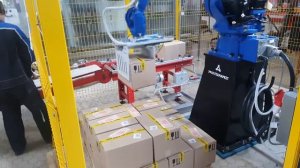 Робототехнический комплекс по укладке гофрокоробов до 18 кг на паллеты