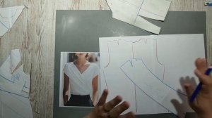 Моделирование. Блуза с одним рукавом и драпировкой. Выкройка № 1736.