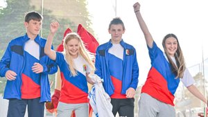 Сборная Кронштадта в эстафете 4х50 в/с смешанная. Международный турнир. Минск. Рекорд соревнований.
