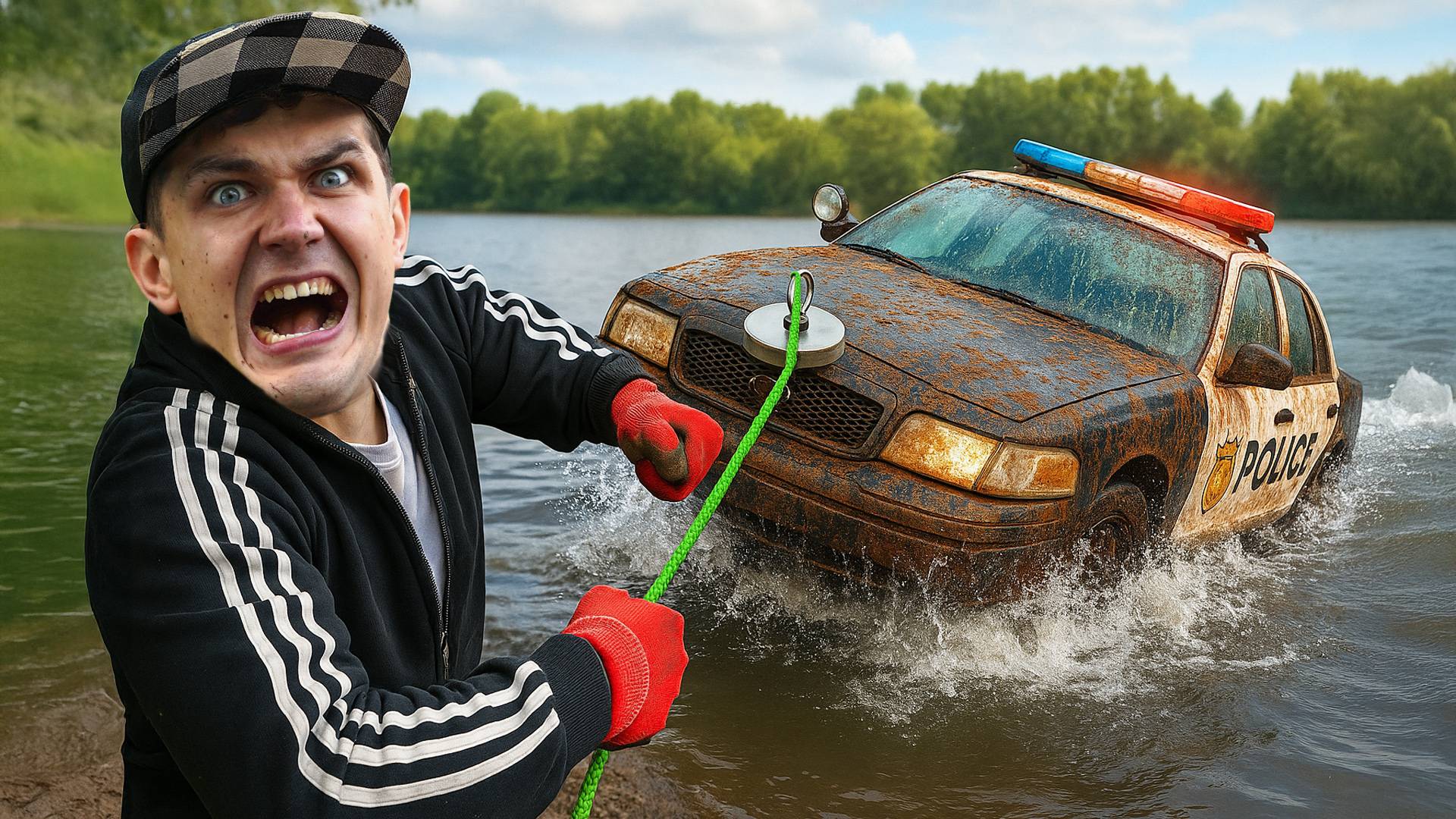 Нашли ПОЛИЦЕЙСКИЙ АВТОМОБИЛЬ во время магнитной рыбалки!