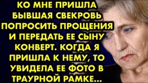Ко мне пришла бывшая свекровь попросить прощения и передать ее сыну конверт. Когда я пришла к нему..