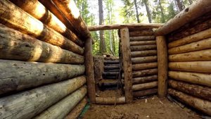 СТРОИМ ДОМ ПОД ЗЕМЛЕЙ - СТЕНЫ ГОТОВЫ, ДАЛЬШЕ КРЫША И ПОЛ, ВОРЫ В ЛАГЕРЕ, СТЕЙК НА ОГНЕ