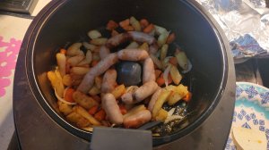 Сосиски из индейки с овощами 🦚 🥔🥕🧅🤖
