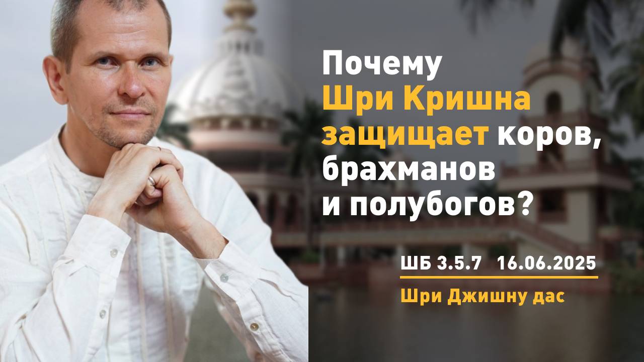 ШБ 3.5.7 Почему Шри Кришна защищает коров, брахманов и полубогов?
