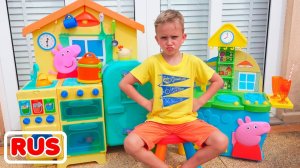 Влад и Ники. Истории о том, как дети играют в кафе! Видео для детей.