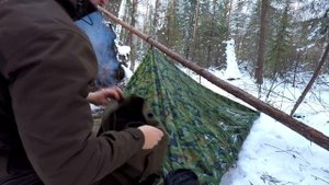 СОЛО БУШКРАФТ НОЧЕВКА ЗИМОЙ В ЛЕСУ - ЛАГЕРЬ В ЛЕСУ, УКРЫТИЕ, ШВЕДСКИЙ ТОПОР, ЛЕСНАЯ КУХНЯ