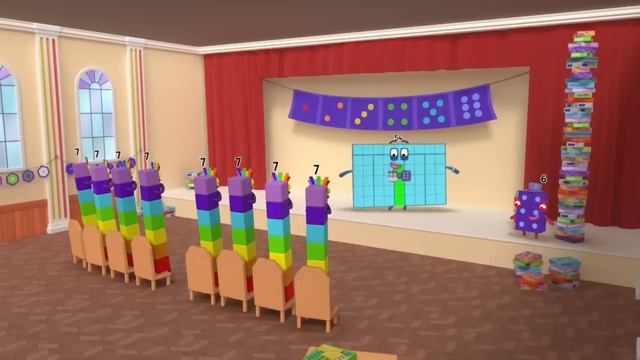 Numberblocks на русском l Сезон 7 Серия 7. Сравниваем 54 и 56l Соединяющиеся кубики Намберблокс