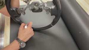 ПЕРЕТЯЖКА РУЛЯ INFINITI FX-35 БЕЗ МОНТАЖА РОДНОЙ КОЖИ.