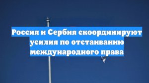 Россия и Сербия скоординируют усилия по отстаиванию международного права
