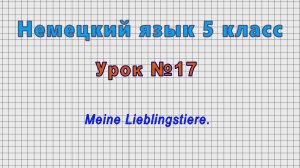 Немецкий язык 5 класс (Урок№17 - Meine Lieblingstiere.)