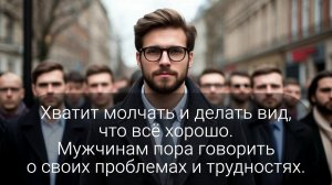 Хватит молчать и делать вид, что всë хорошо. Мужчинам пора говорить о своих проблемах и трудностях.