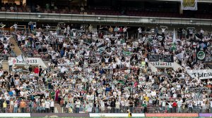 Болельщики футбольного клуба Торпедо на матче с КАМАЗом. Фанатская трибуна