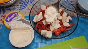 салат из перцев - гриль с творожным сыром  👌