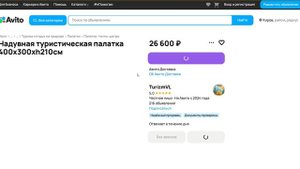 Avito: Analysis искал палатку для отдыха и нашёл надувной дом