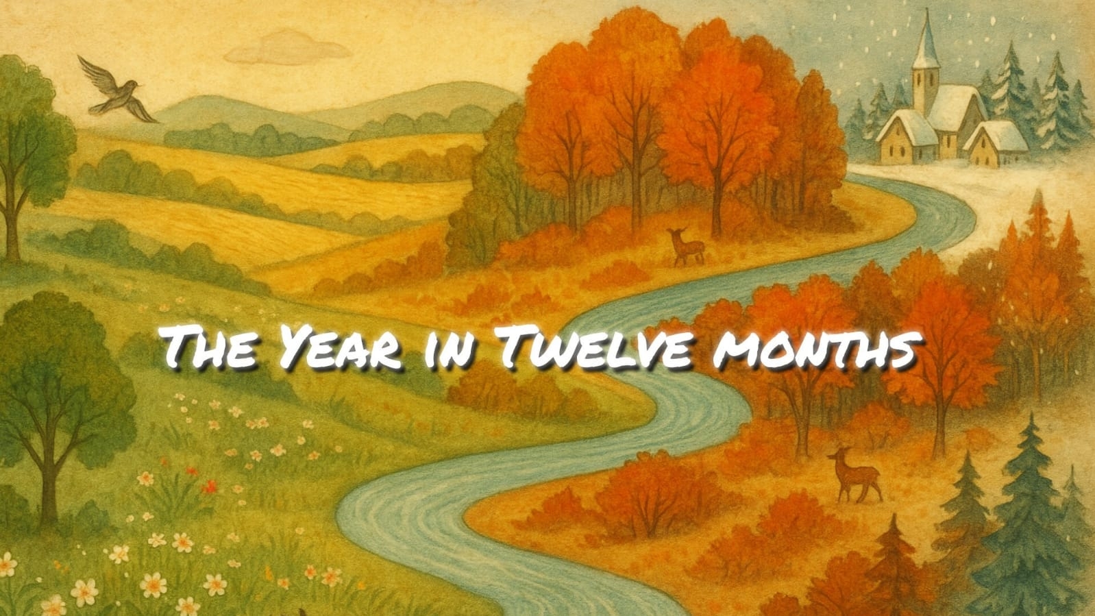 Двенадцать месяцев года. Twelve months of the year.