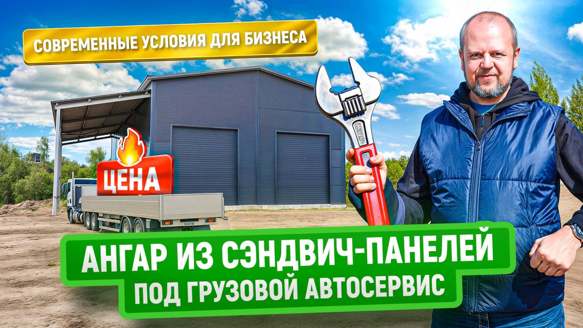 Ангар из сэндвич панелей под грузовой автосервис | Теплее, выше, удобнее — при разумной цене