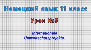 Немецкий язык 11 класс (Урок№5 - Internationale Umweltschutzprojekte.)