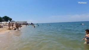 Голубицкая Темрюкский район Азовское море сегодня 17 июня 2025. Обстановка на пляже, море, погода