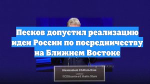 Песков допустил реализацию идеи России по посредничеству на Ближнем Востоке