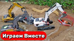 Машинки мультики детям ! Играем в стройку в песочнице ! Машинки Экскаваторы ! Игрушки мультики