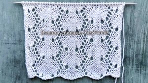 Великолепный кружевной узор спицами для вязания летнего топа, палантина