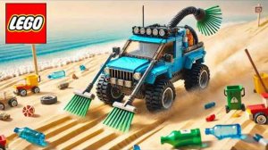 Машинка Lego Technic Авто Уборщик пляжей в действии!
