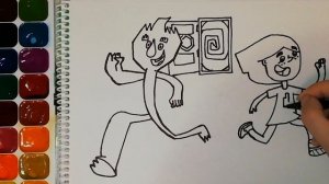 КАТЯ И ЭФ. КУДА УГОДНО ДВЕРЬ. Раскраска для детей.