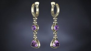 Серьги с аметистом