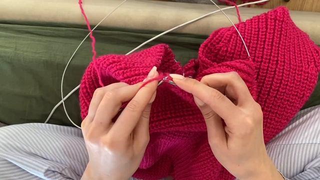 Начинаю вязать правую полочку KnittingLove