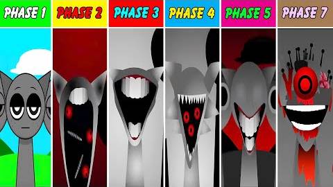 Incredibox Sprunki: Все фазы от фазы 1 до фазы 7, но все серые