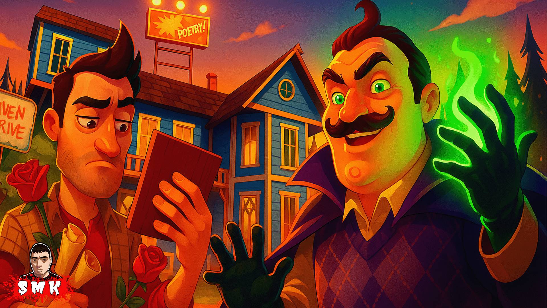 ШОУ ПРИВЕТ СОСЕД! НЕКРОМАНТ ВАСИЛИЧ И ПОЭТ ЛЕХА!ИГРА HELLO NEIGHBOR ПРОХОЖДЕНИЕ МОДА THE BLUE HOUSE!