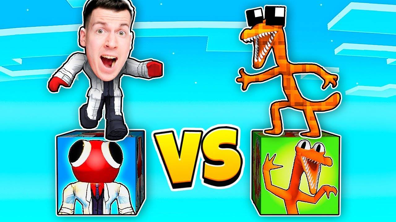 😱 РАДУЖНАЯ БИТВА ! Лаки Блок КРАСНЫЙ РАДУЖНЫЙ ДРУГ vs Лаки Блок ОРАНЖЕВЫЙ РАДУЖНЫЕ ДРУГ в Майнкрафт