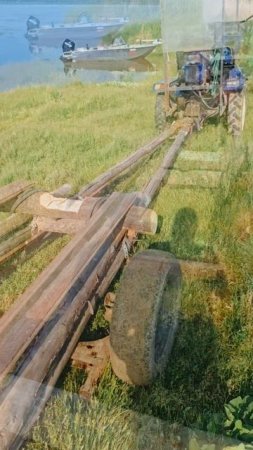 эко прицеп для казанки на мини тракторе #отдых #рыбалка