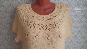 Обзор кофточки с круглой кокеткой.