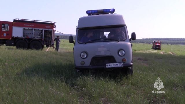 Учения по тушению условного ландшафтного пожара с переходом на населенный пункт