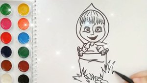 Раскраска для детей МАША И МЕДВЕДЬ. МАША. Мультик-раскраска. Учим цвета.