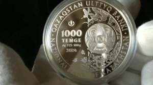 1000 тенге 2024 г 3D PROOF, Серебро925 100гр,  Белая Кувшинка, Казахстан.