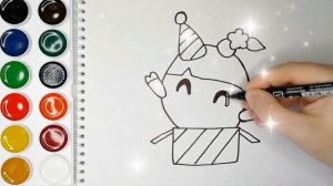 Раскраска для детей МАЛЫШАРИКИ. НЮШЕНЬКА. Мультик-раскраска. Учим цвета.