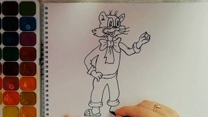 КОТ ЛЕОПОЛЬД. Раскраска для детей.