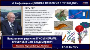 Направления развития ГГИС MINEFRAME. НАГОВИЦЫН Олег Владимирович
