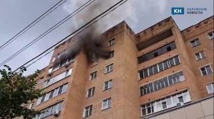 На улице Кирова в Калуге возник мощный пожар