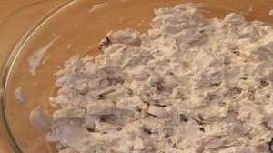 Грибной салат с курицей