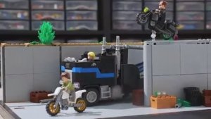 LEGO Terminator 2 Tow truck Chase Diorama MOC