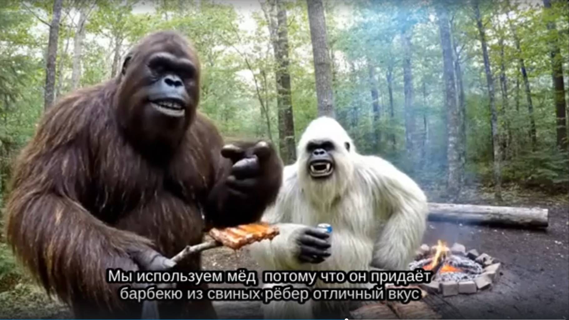 Бигфут и Йети готовят барбекю
