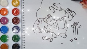 Раскраска для детей ТИМА И ТОМА. ТИМА. Мультик-раскраска. Учим цвета.