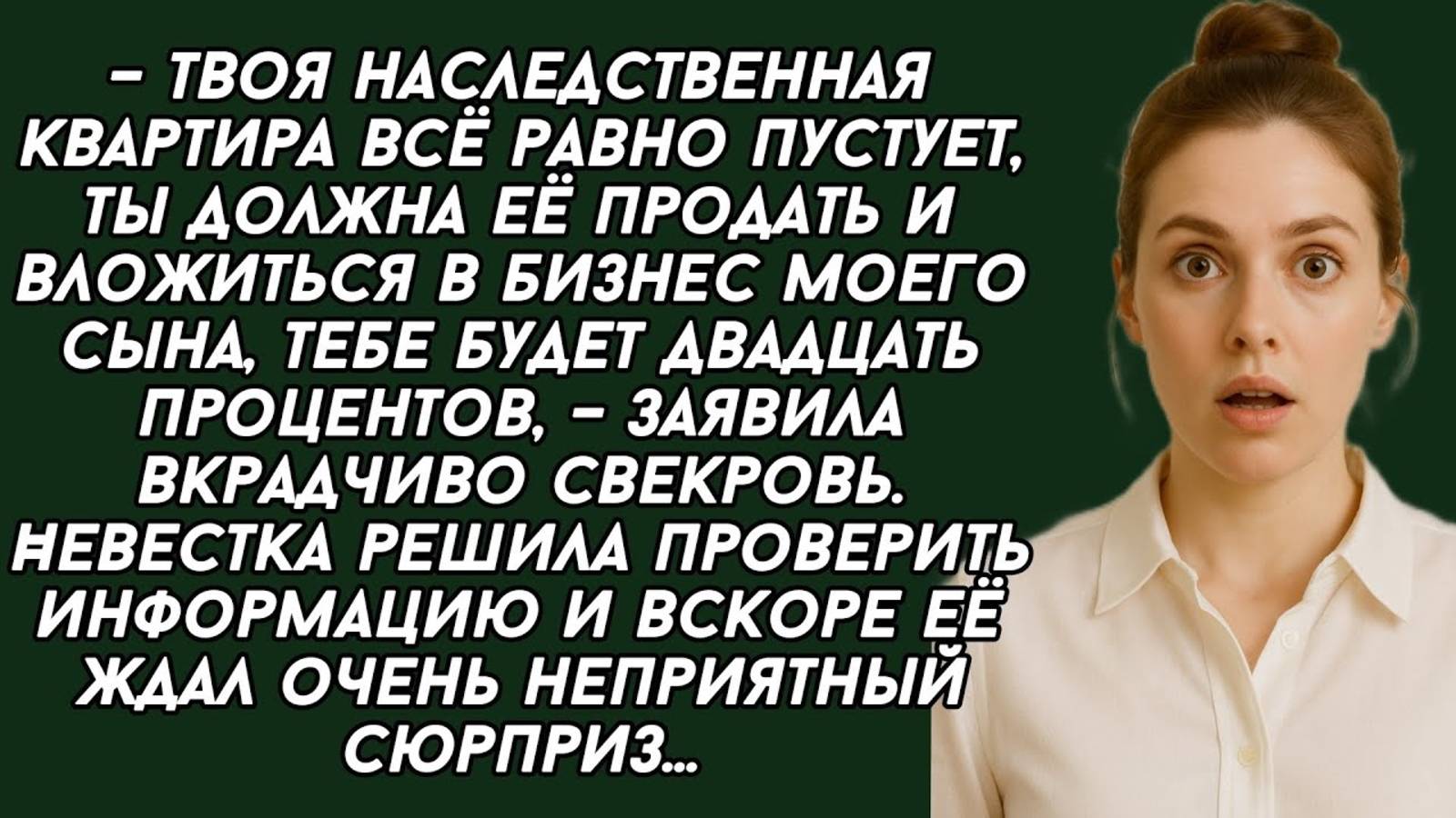 Истории из жизни:– Твоя наследственная квартира всё равно пустует, ты должна её продать
