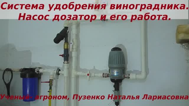 Система полива и внесения  удобрений виноградников, насос дозатор. Пузенко Наталья Лариасовна